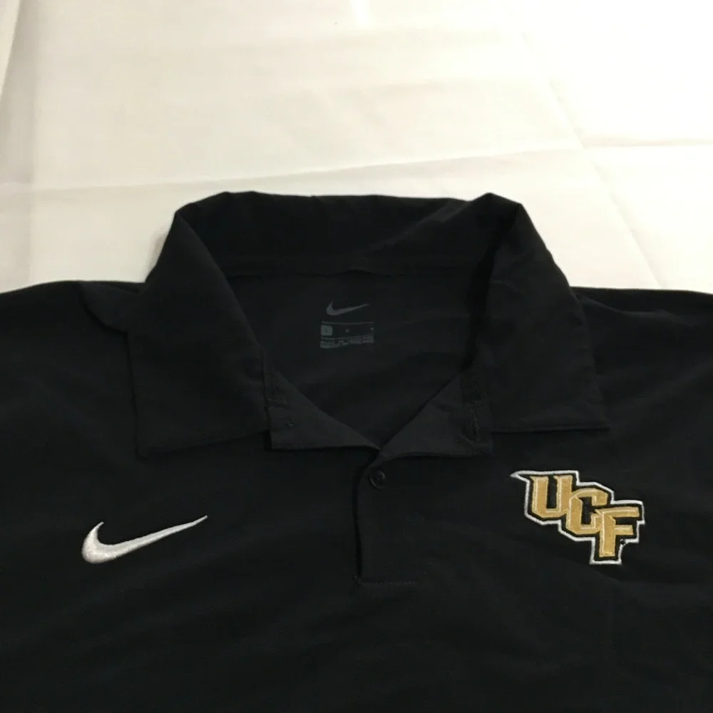Nike UCF Knights Polo Shirt Mens Large Black Short Sleeve Sideline